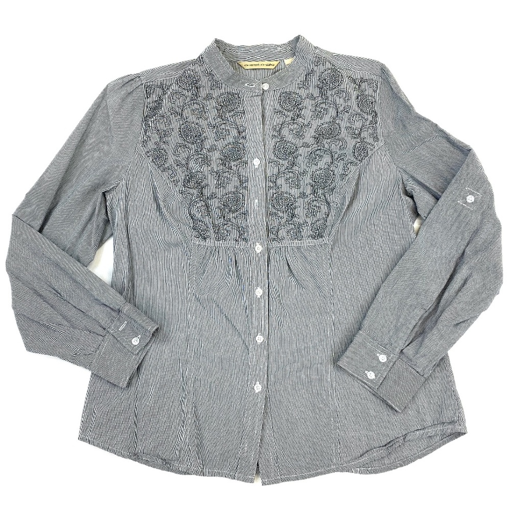 PRAIRIE CHIC Cotton Embroidered Yoke Blouse | M